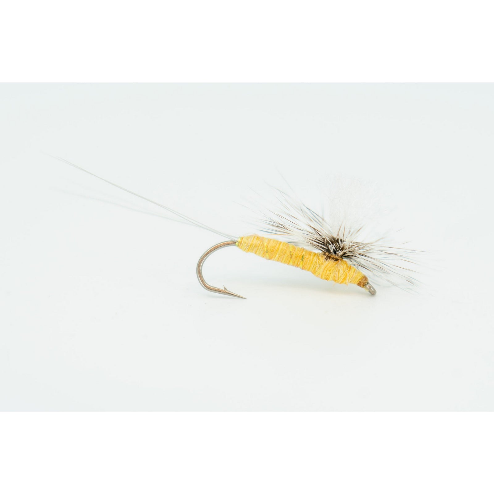 Finished BWO dry fly showing grizzly olive hackle thorax