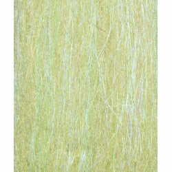 Chartreuse yellow-green fly tying fiber with silver and white shimmer