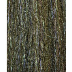 Brownish-olive fly tying material with iridescent blue and purple sparkle