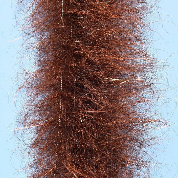 Reddish-brown EP Shrimp Dub brush with fine translucent fibers and silver core