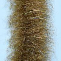 Brown and tan EP shrimp dub brush with silky fibers and sparkle accents