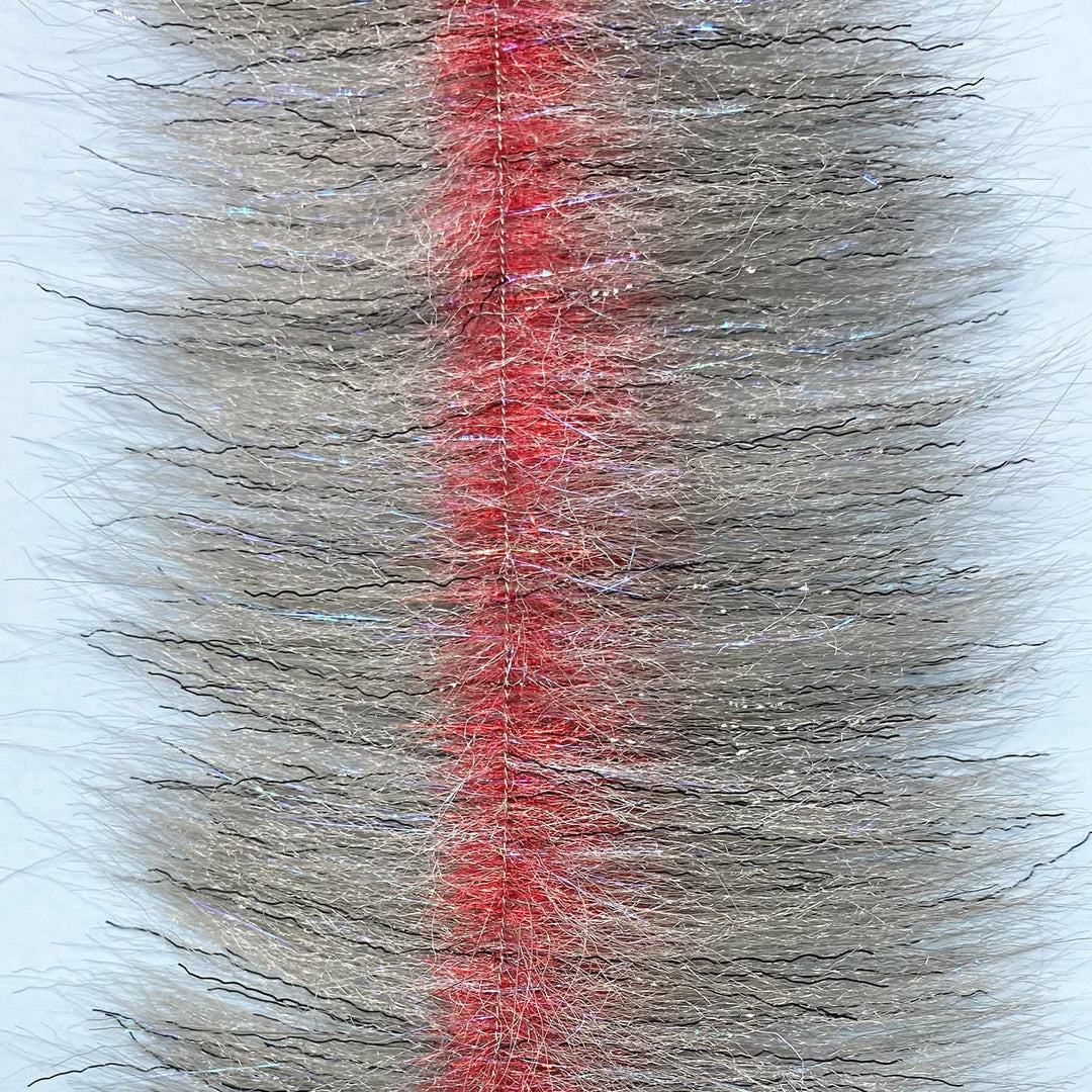 EP Zebra Fly Tying Brush Silver Grey with Red Center Stripe