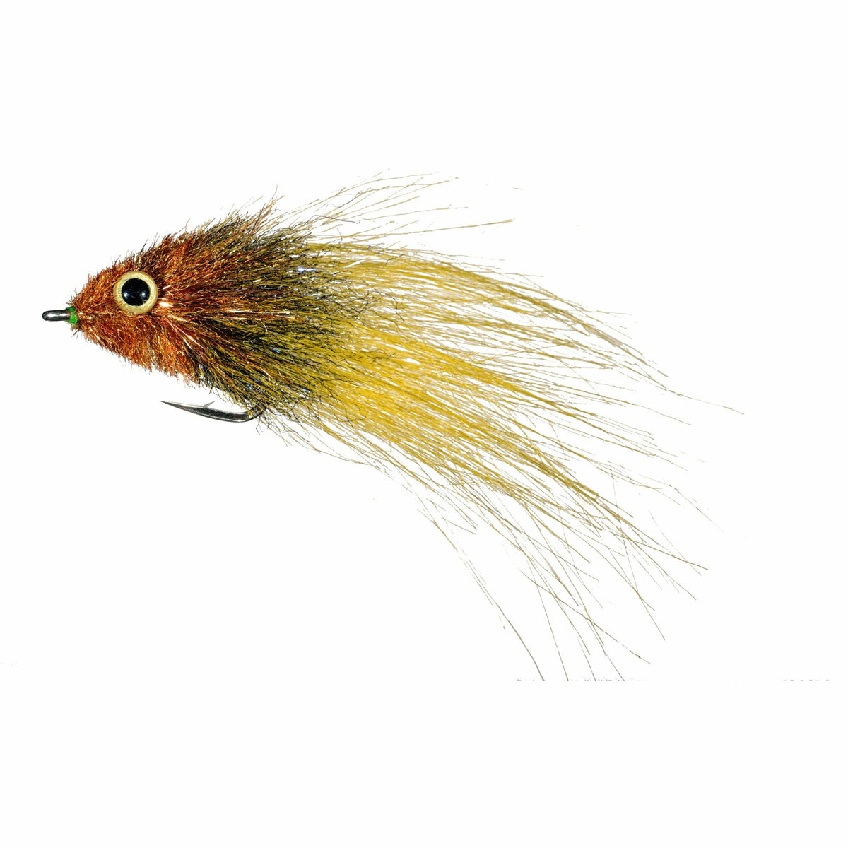 Enrico Puglisi A2Z speckled fishing fly with tan and olive body, redfish baitfish pattern