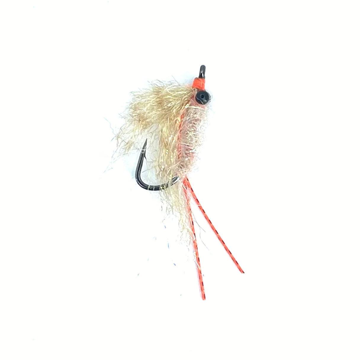 Enrico Puglisi Christmas Island bonefish fly, size 8 with bead chain eye and shrimp tan pearl body