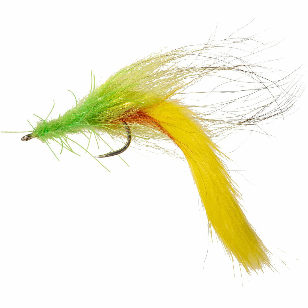 Enrico Puglisi SP Bunny fly fishing lure in chartreuse and yellow with fuzzy body