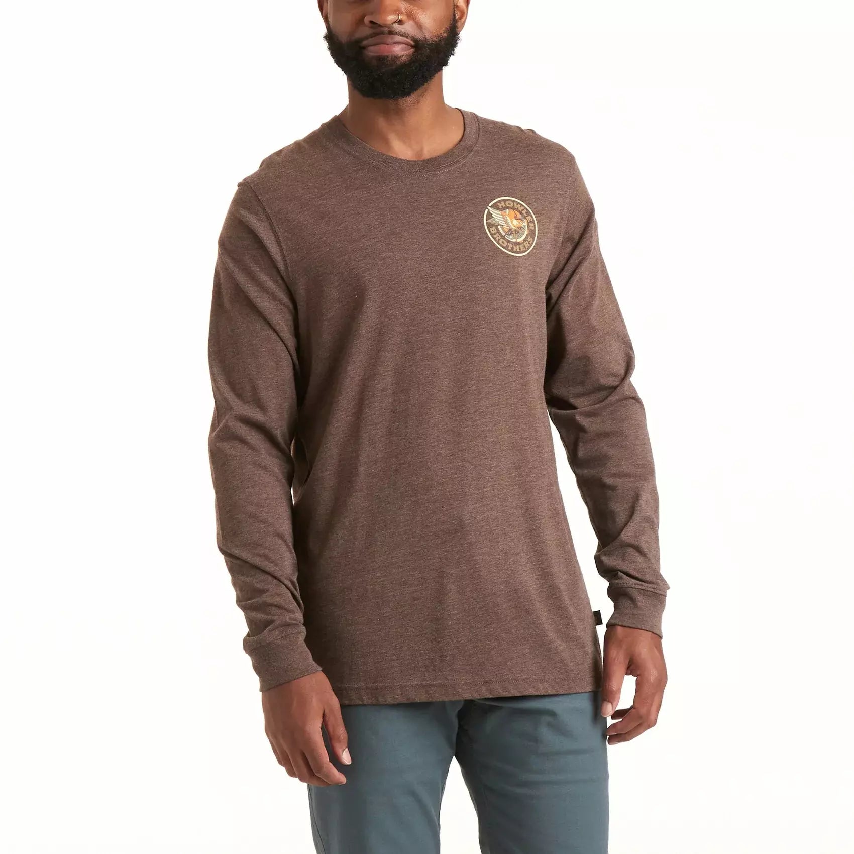 Howler Bros Select Longsleeve T - Osprey and Pike : Espresso Heather