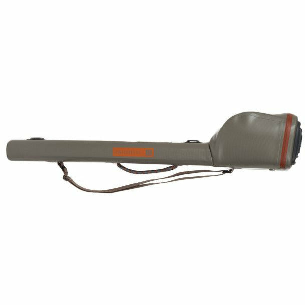 Fishpond Thunderhead olive-grey rod and reel case with orange label