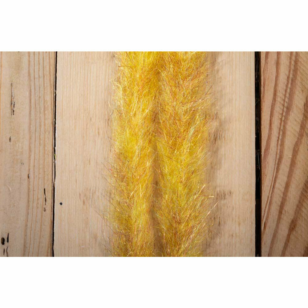 Bleeding yellow SF fiber dubbin brush for fly tying