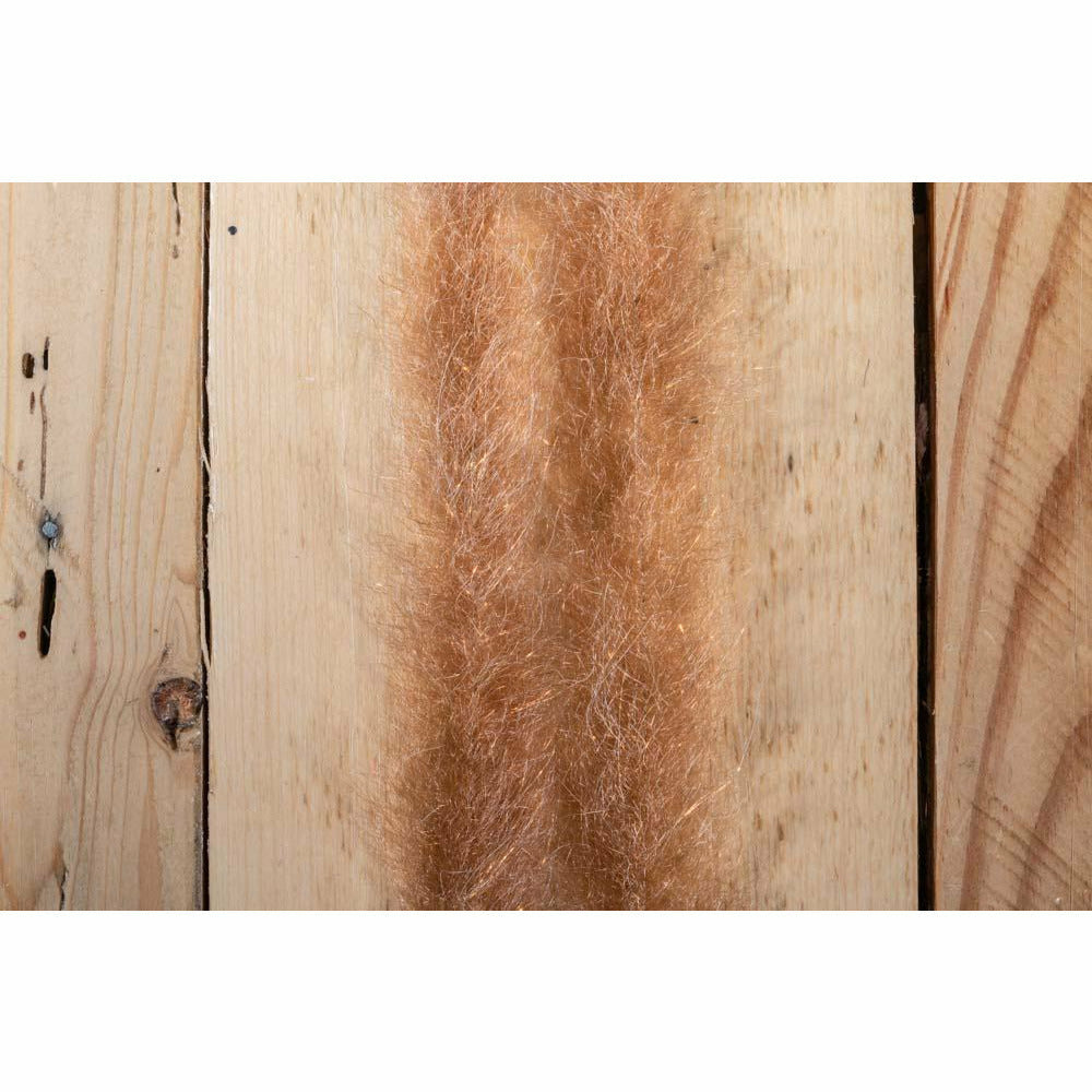 Brown Flash Blend Baitfish Brush 2" synthetic fiber dubbin material close-up