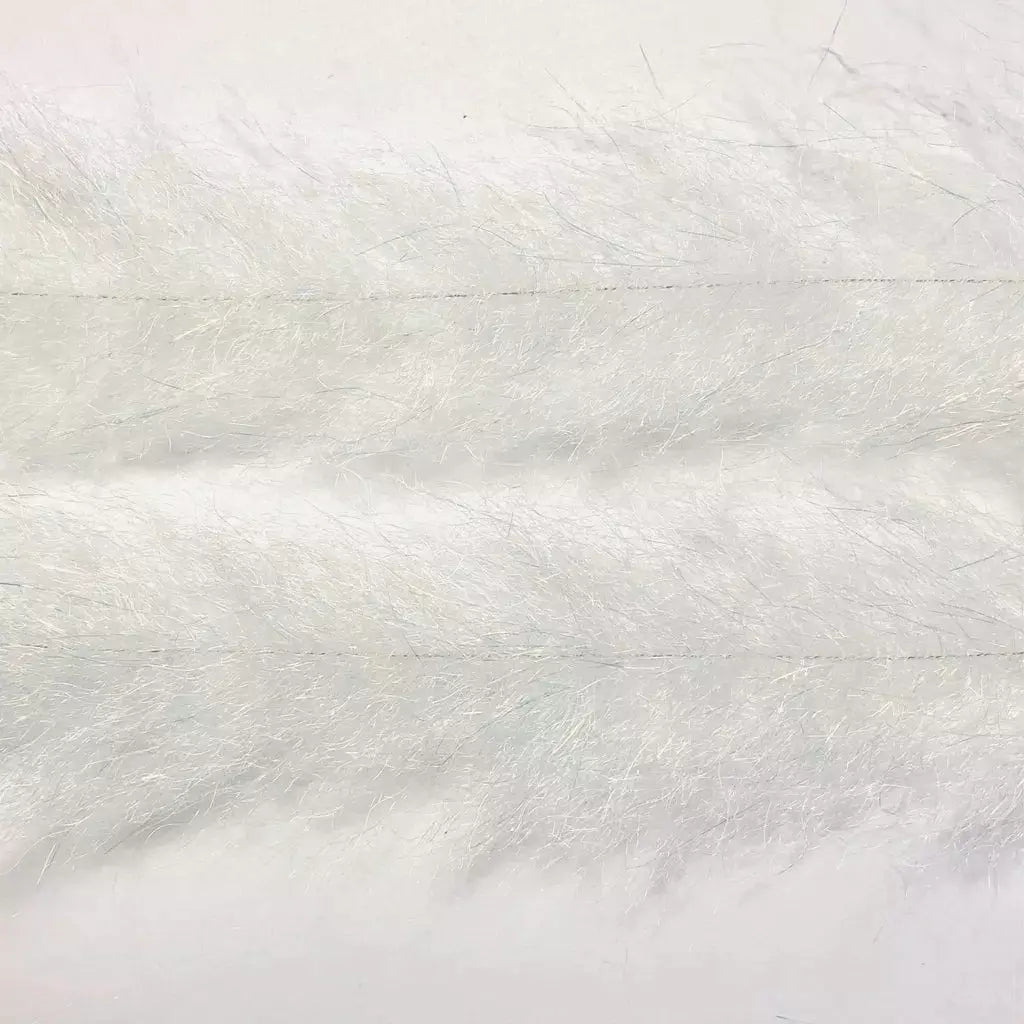 White Flash Blend Baitfish Brush fly tying material with iridescent silver and green synthetic fibers
