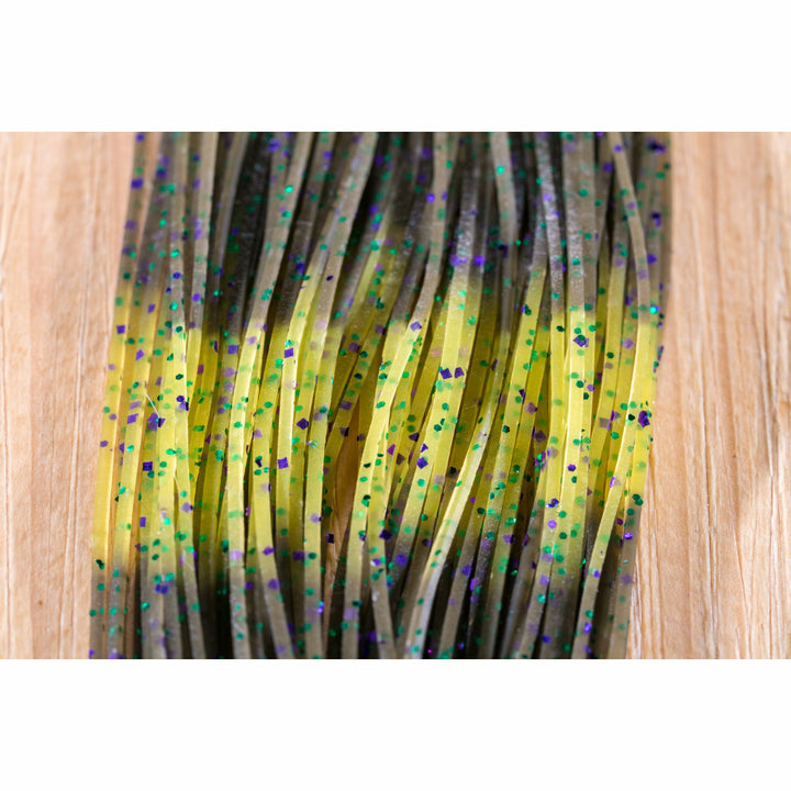 Olive Sili Legs with green glitter for fly tying