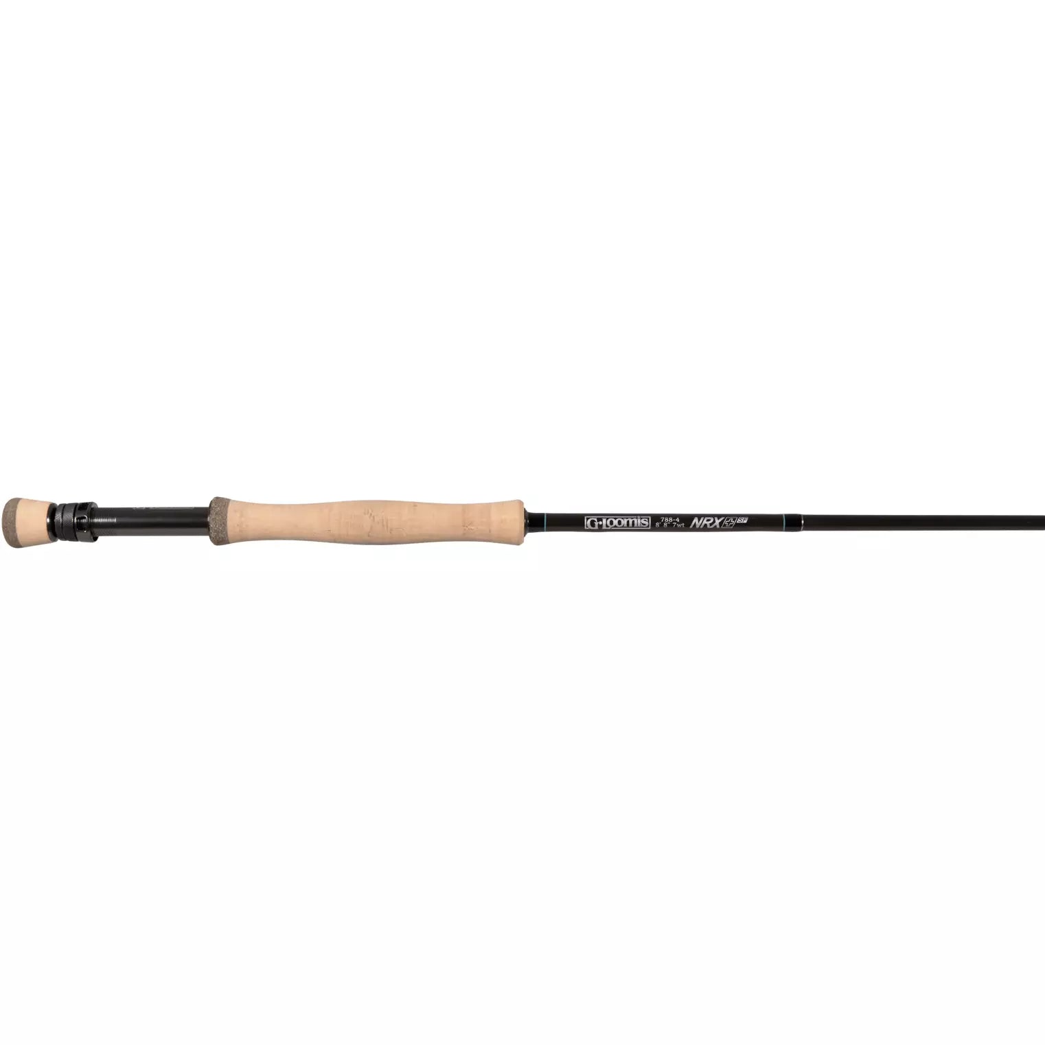 G Loomis NRX + Swim Fly fly rod, 5-7 wt, black blank with tan cork handle