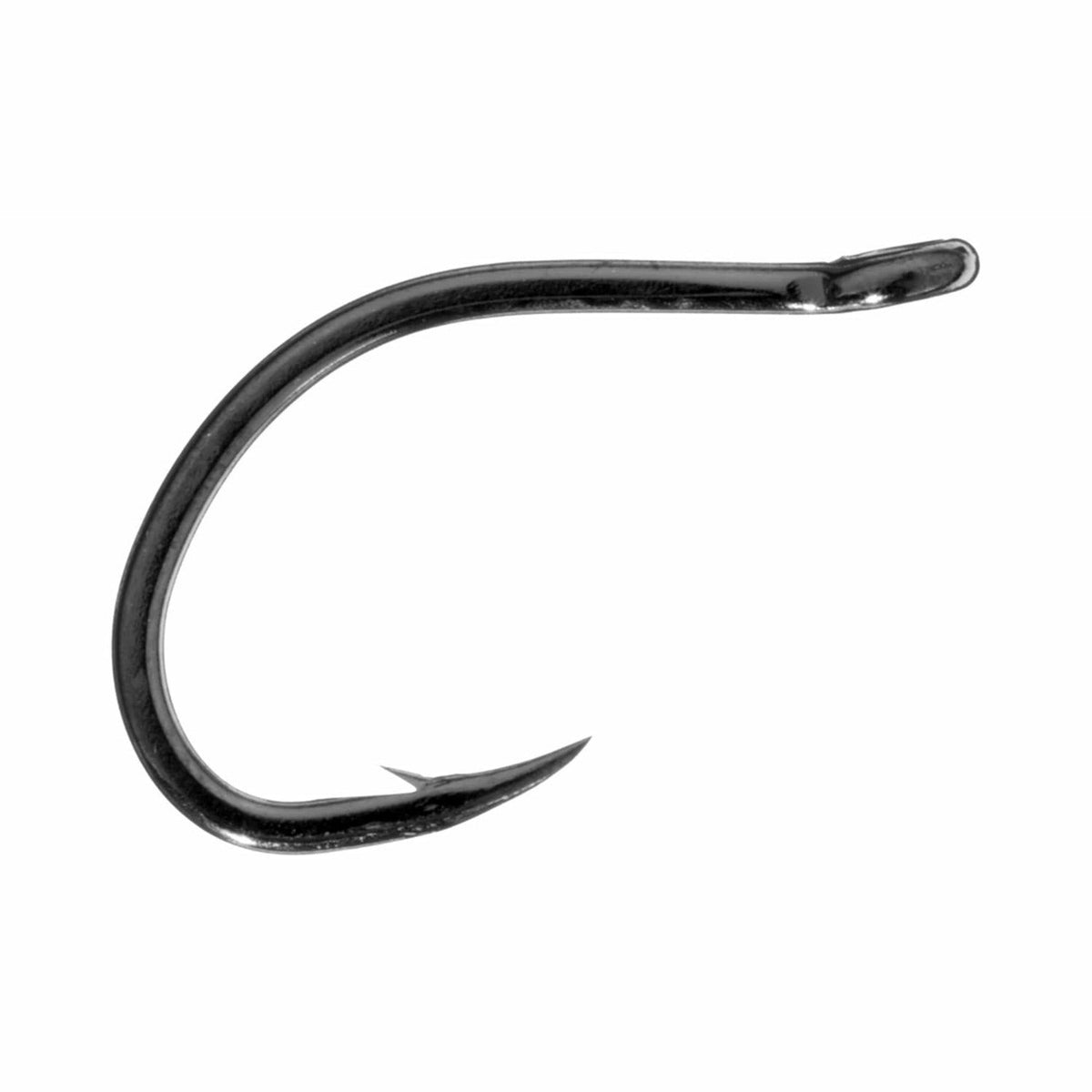 Gamakatsu SC17 black tarpon fly tying hook with sharp point and flat eyelet