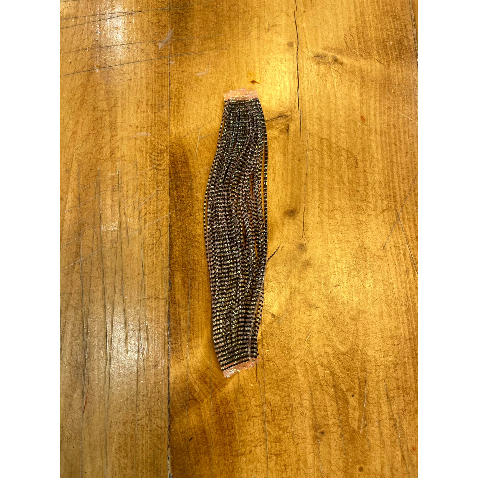 Grizzly Flutter Legs black barred shrimp pink fly tying material