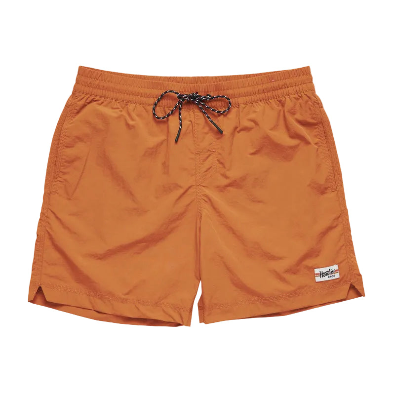Howler Bros Saldo Shorts Adobe front view with drawstring and label