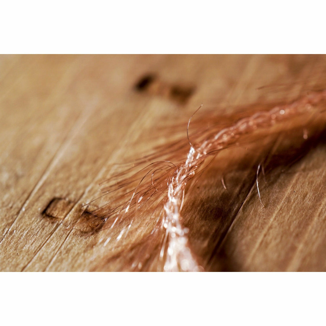 Krystal Hackle Medium Bonefish Tan synthetic fly tying material macro detail