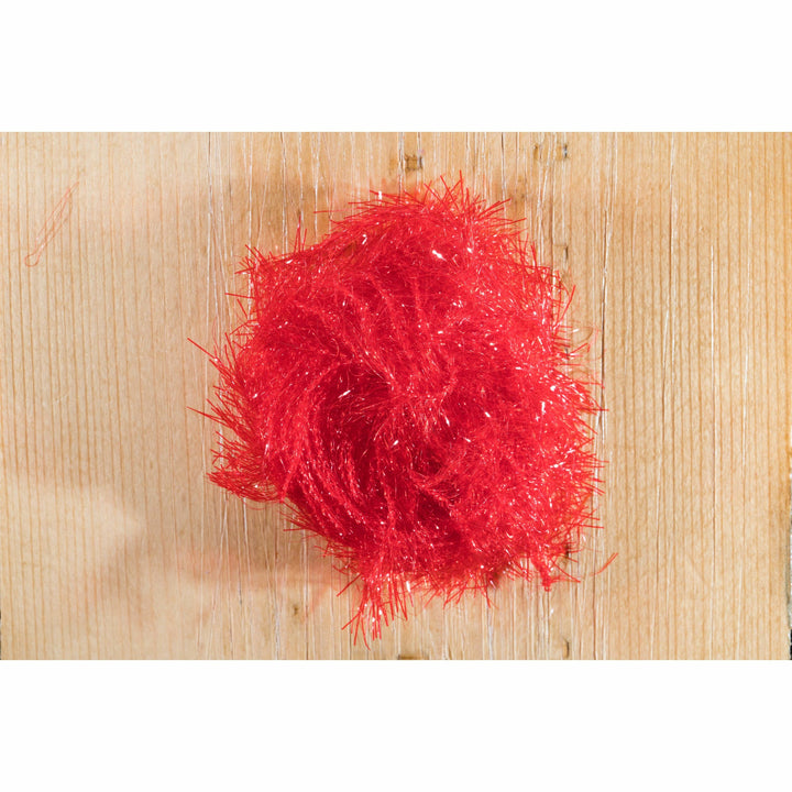 Red Krystal Hackle synthetic fly tying material with crystalline flash texture