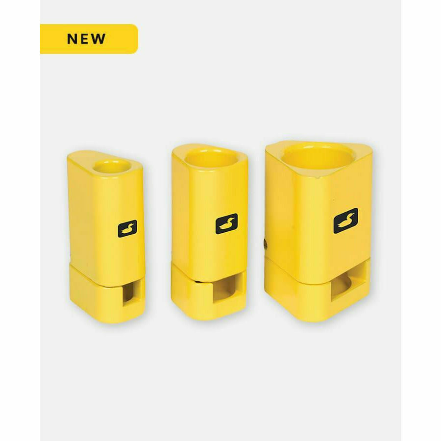 Loon Outdoors Zippy Hair Stacker set in yellow, showing three sizes for fly tying