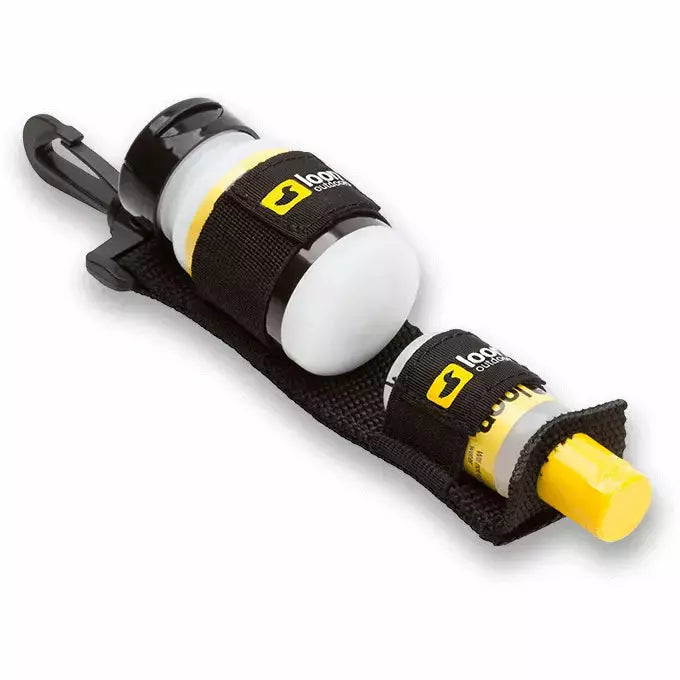 Loon Large Caddy holding 2 oz and 1/2 oz bottles with elastic straps