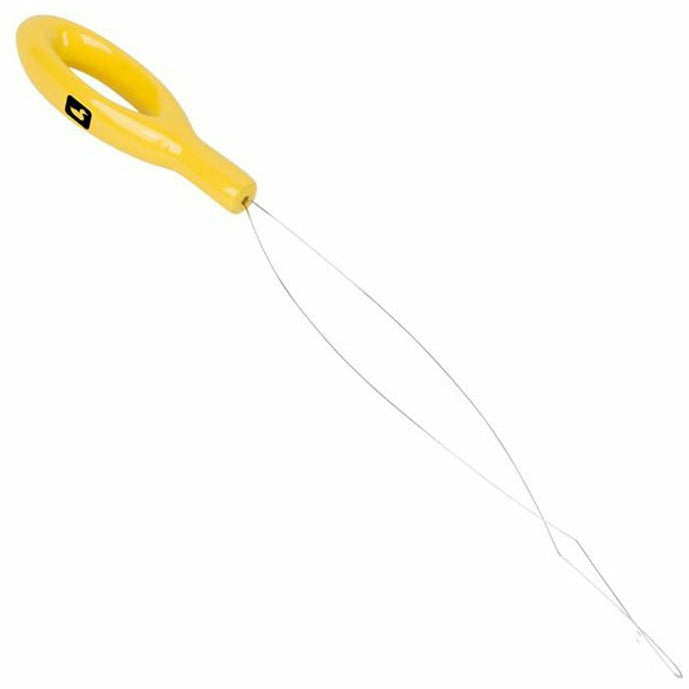 Loon Outdoors bright yellow bobbin threader with ergonomic handle and split metal wire tip