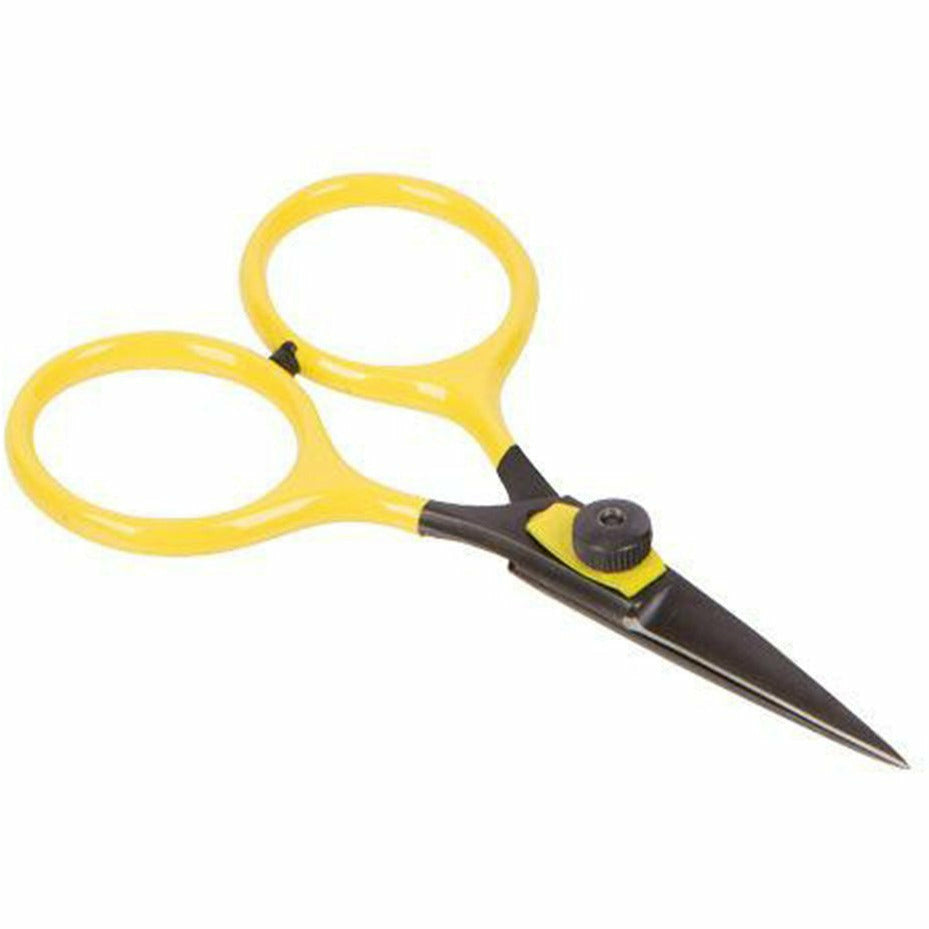 Close-up of knurled tension knob on Loon razor scissors