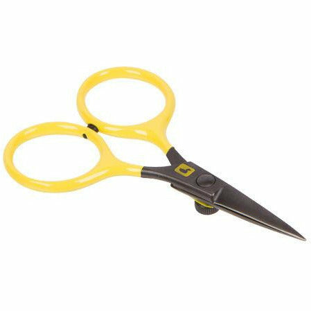 Loon Outdoors Razor Scissors with yellow handles and serrated blade