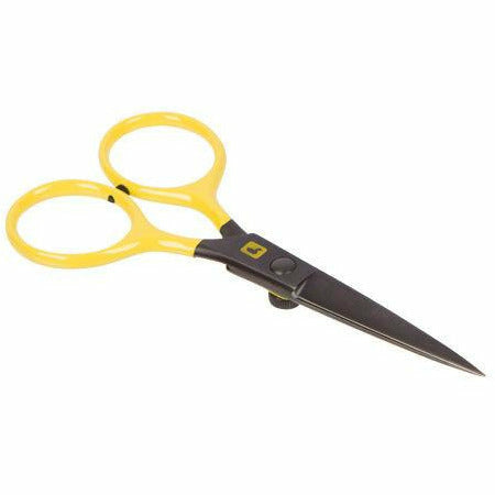 Loon Outdoors Razor Scissors with yellow handles and serrated blade
