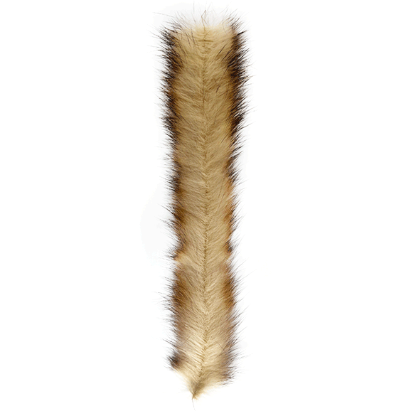 Natural tan beige MFC Bunny Brush fly tying material with brown guard hairs