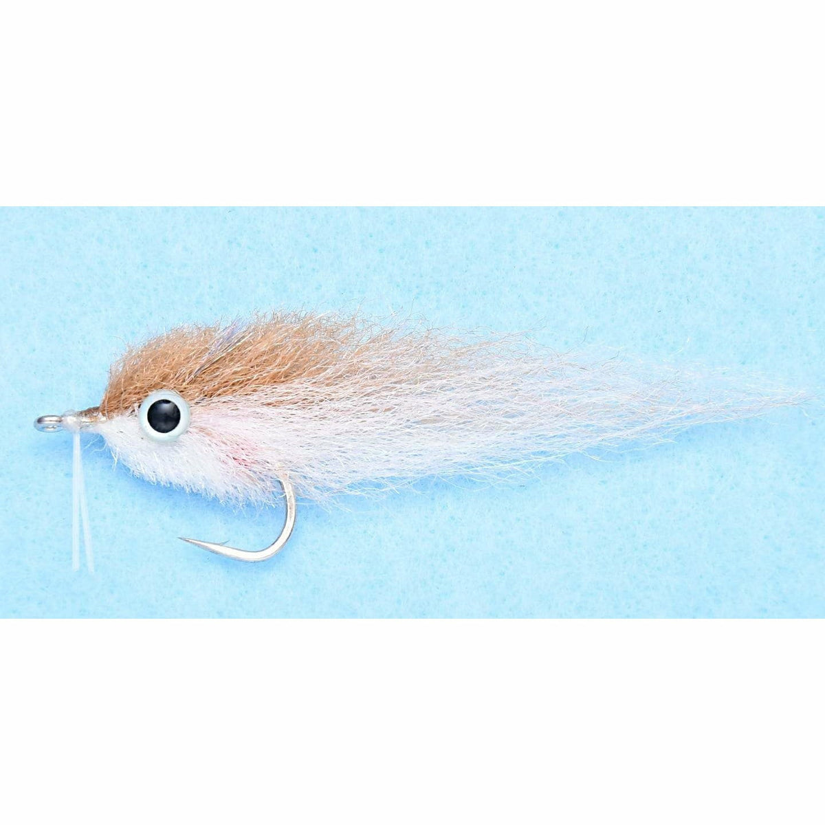 Hand-tied bronze and white Mullet fishing fly for bluefish and redfish