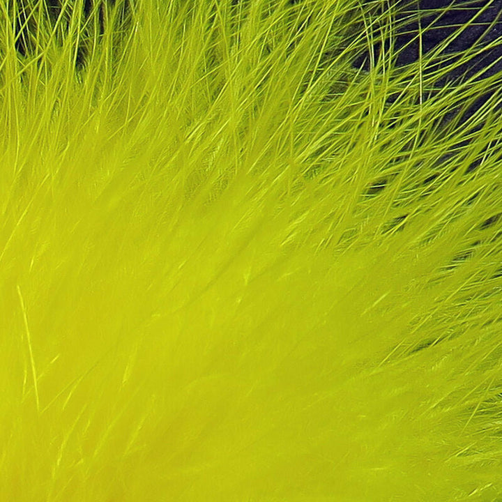 Chartreuse yellow Marabou feather fluffy texture