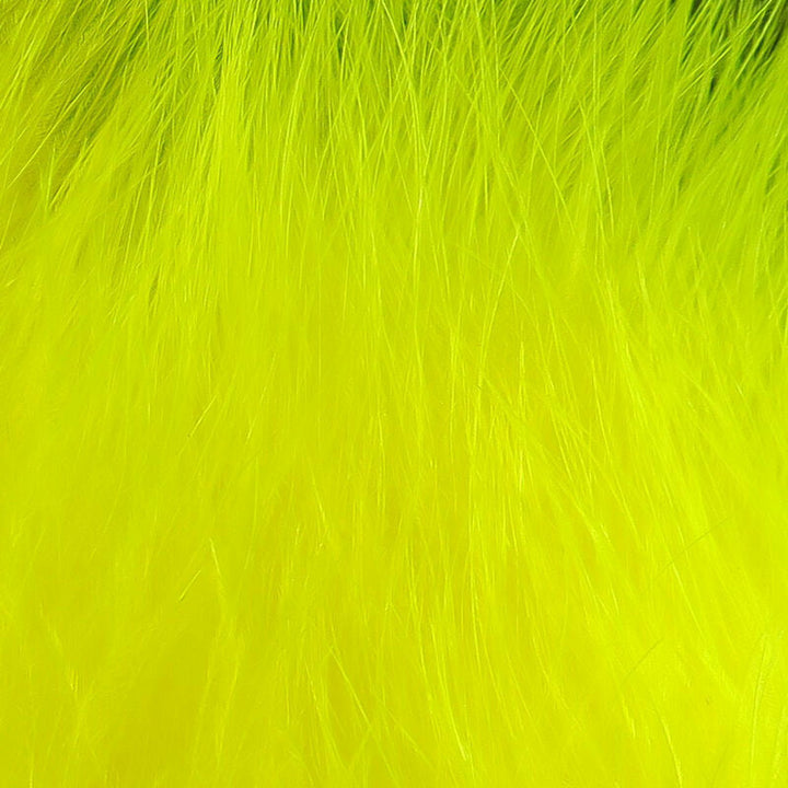 Neon lime green marabou fly tying feathers close-up