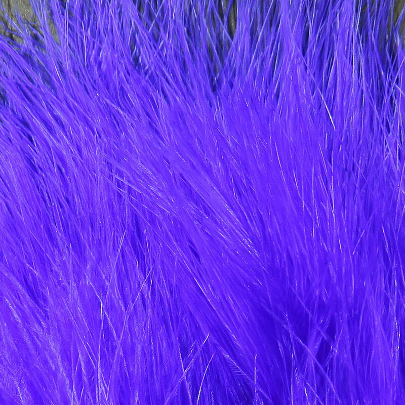 Close-up of vibrant purple Marabou fly tying feathers