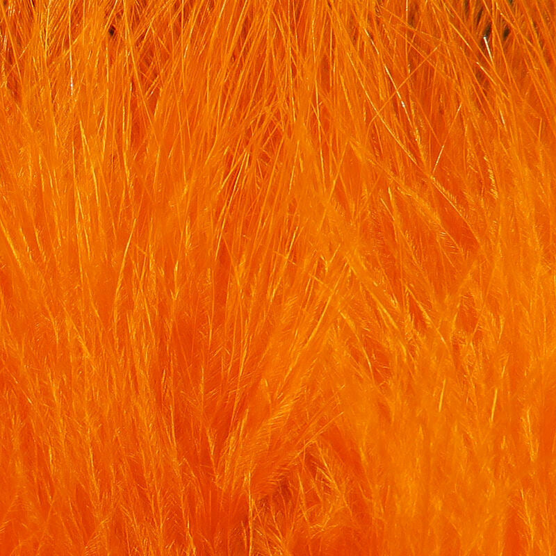Vivid orange Marabou feathers close-up detail