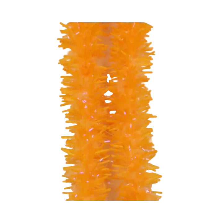 Bright orange synthetic Flexi Squishenille dubbing material with pink shimmer