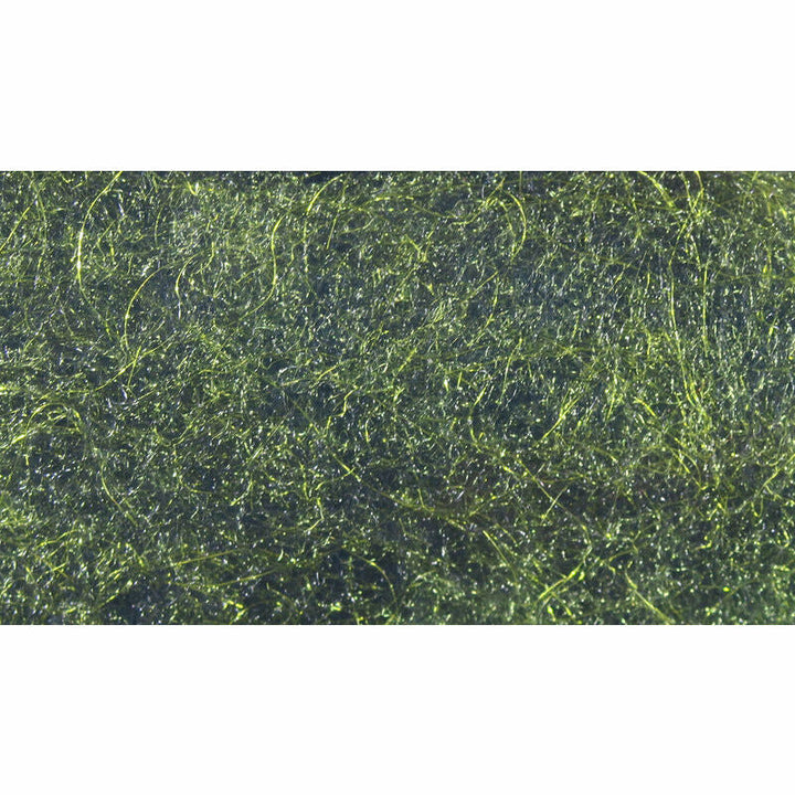Dark olive green Nymph Blend Dubbing with lime green highlights