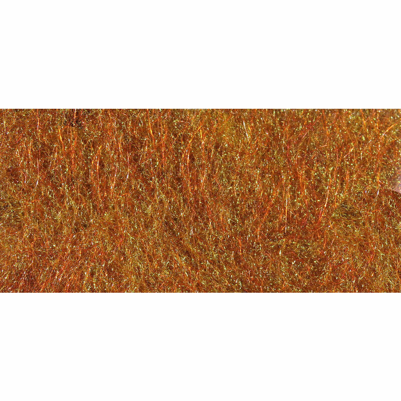 Copper and gold metallic synthetic fly tying dubbing fibers
