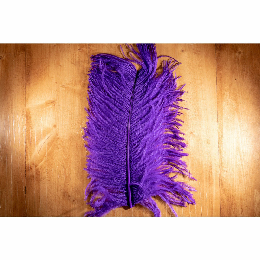Deep purple ostrich plume fly tying material texture