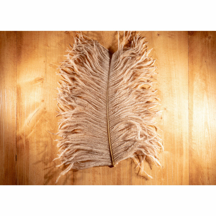Light tan beige ostrich plume fly tying feather