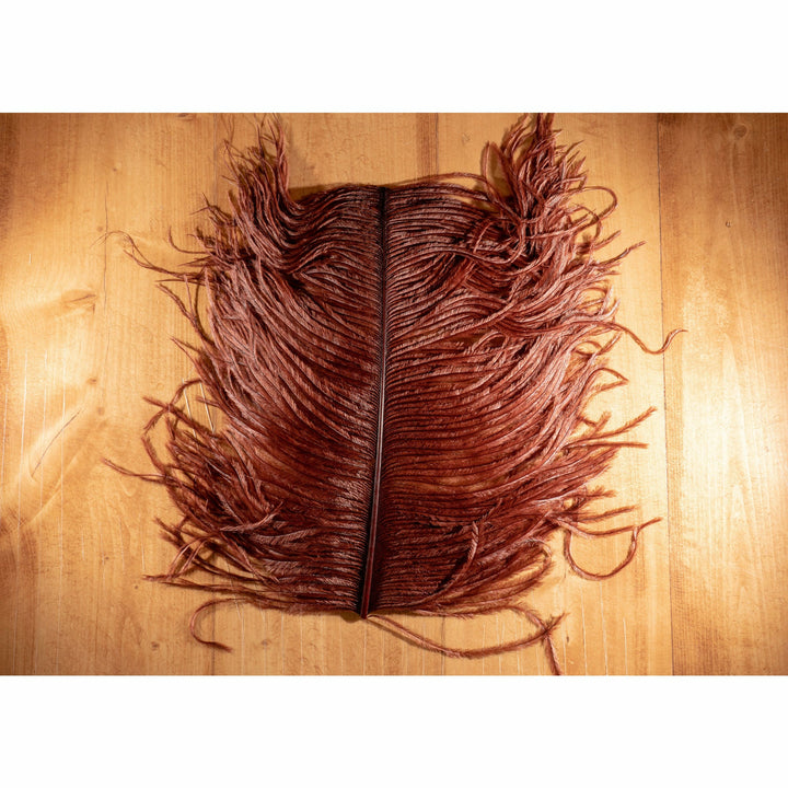Maroon deep reddish-brown ostrich plume fly tying feather