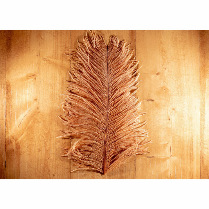 Tan light copper ostrich plume fly tying feather