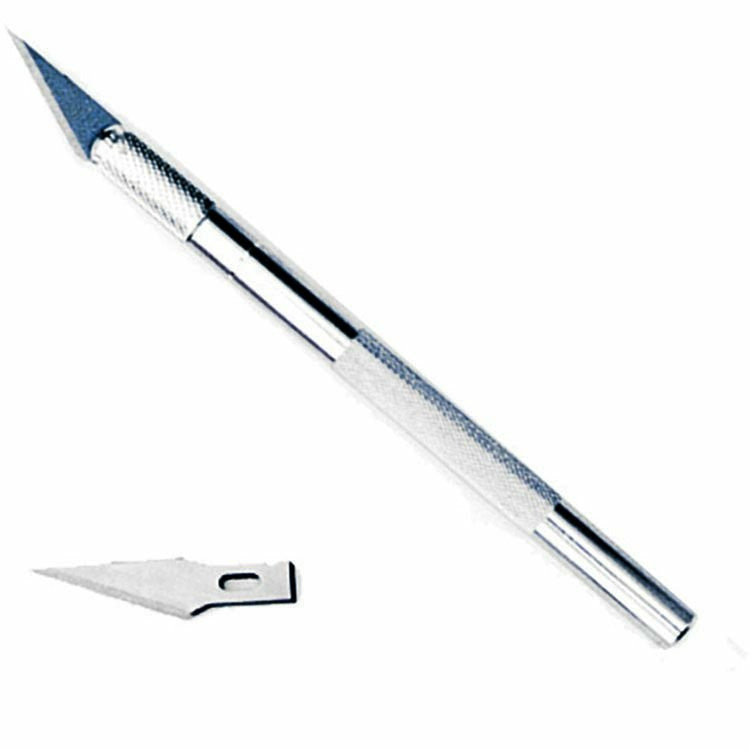 Wapsi metal razor knife with triangular blade and knurled grip for fly tying