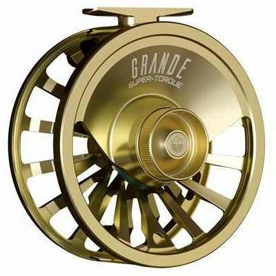 Champagne gold Redington Grande machined aluminum fly reel