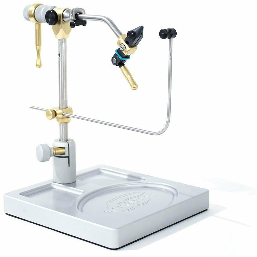 Renzetti Presentation 4000 rotary vise mounted on silver aluminum base plate