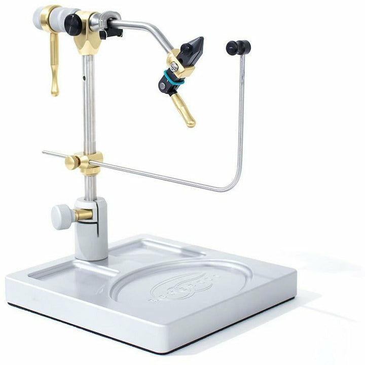 Renzetti Presentation 4000 rotary vise mounted on silver aluminum base plate