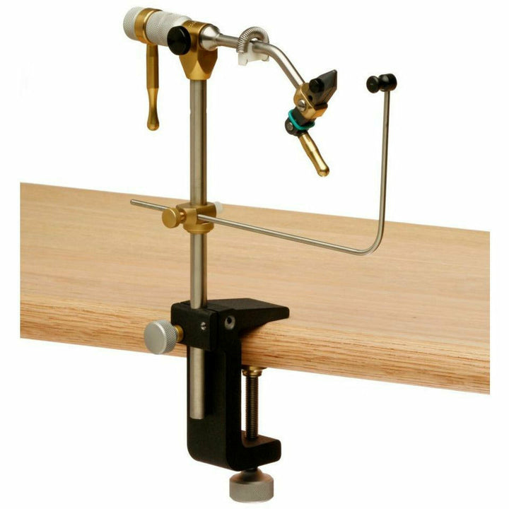 Renzetti Presentation 4000 vise attached to wooden bench using C-clamp mount