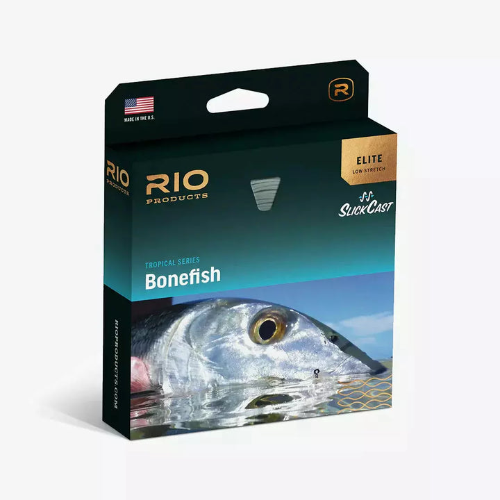 Rio Elite Bonefish fly line packaging with tropical series branding