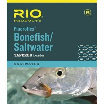 RIO Fluoroflex Bonefish Saltwater Tapered Leader packaging with underwater bonefish image
