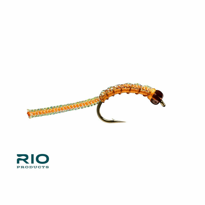 Rio Red Hot Worm fly nymph with glass bead head