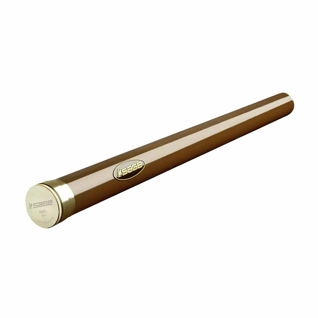 Sage Trout LL fly rod tube with Kometan Technology engraving