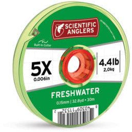 Scientific Anglers 5X freshwater nylon tippet spool, 30m clear monofilament with built-in cutter